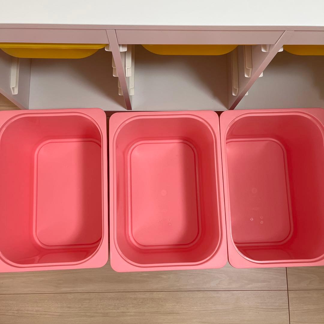 イケア トロファストホワイト収納棚 収納ケース6個つき