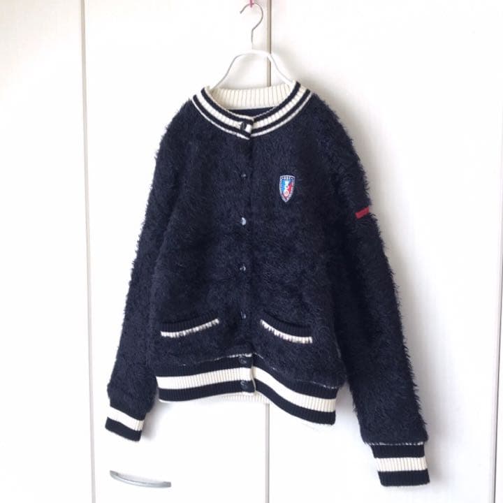 【PEARLY GATES】シャギーニットブルゾン ネイビー