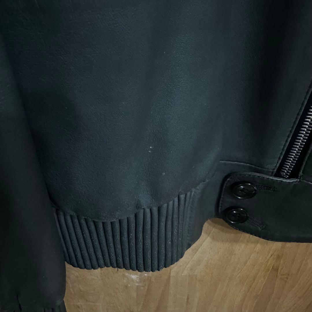 ポールスミス レザージャケット ハイネック M ラムレザー モスグリーン