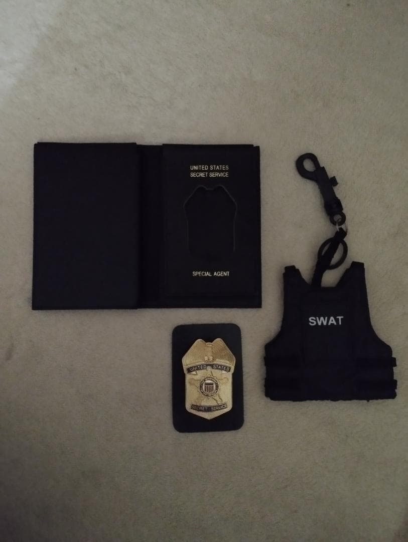 US SECRET SERVICE 身分証 + SWAT ミニチュアベスト
