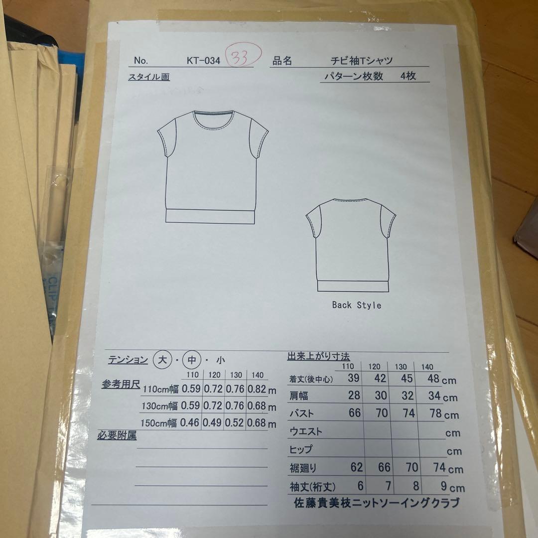 佐藤貴美枝ニットソーイングクラブの型紙 型紙セット