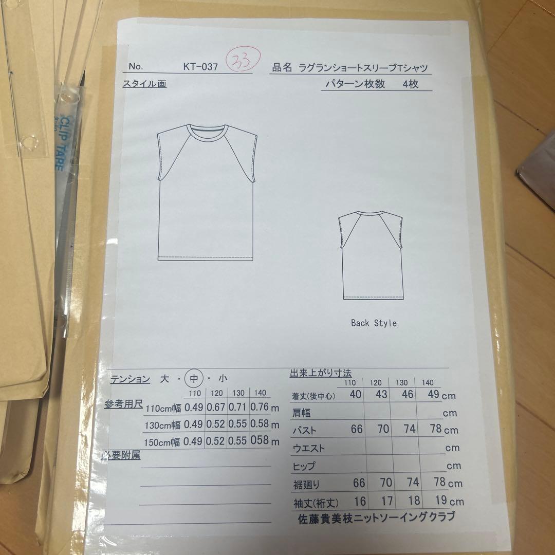 佐藤貴美枝ニットソーイングクラブの型紙 型紙セット