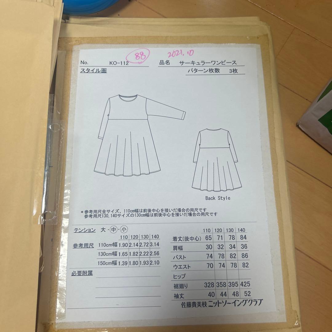 佐藤貴美枝ニットソーイングクラブの型紙 型紙セット