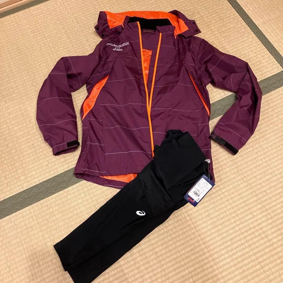 レア☆アシックス　ニューヨークシティマラソン限定ジャケットL☆ランニングタイツ