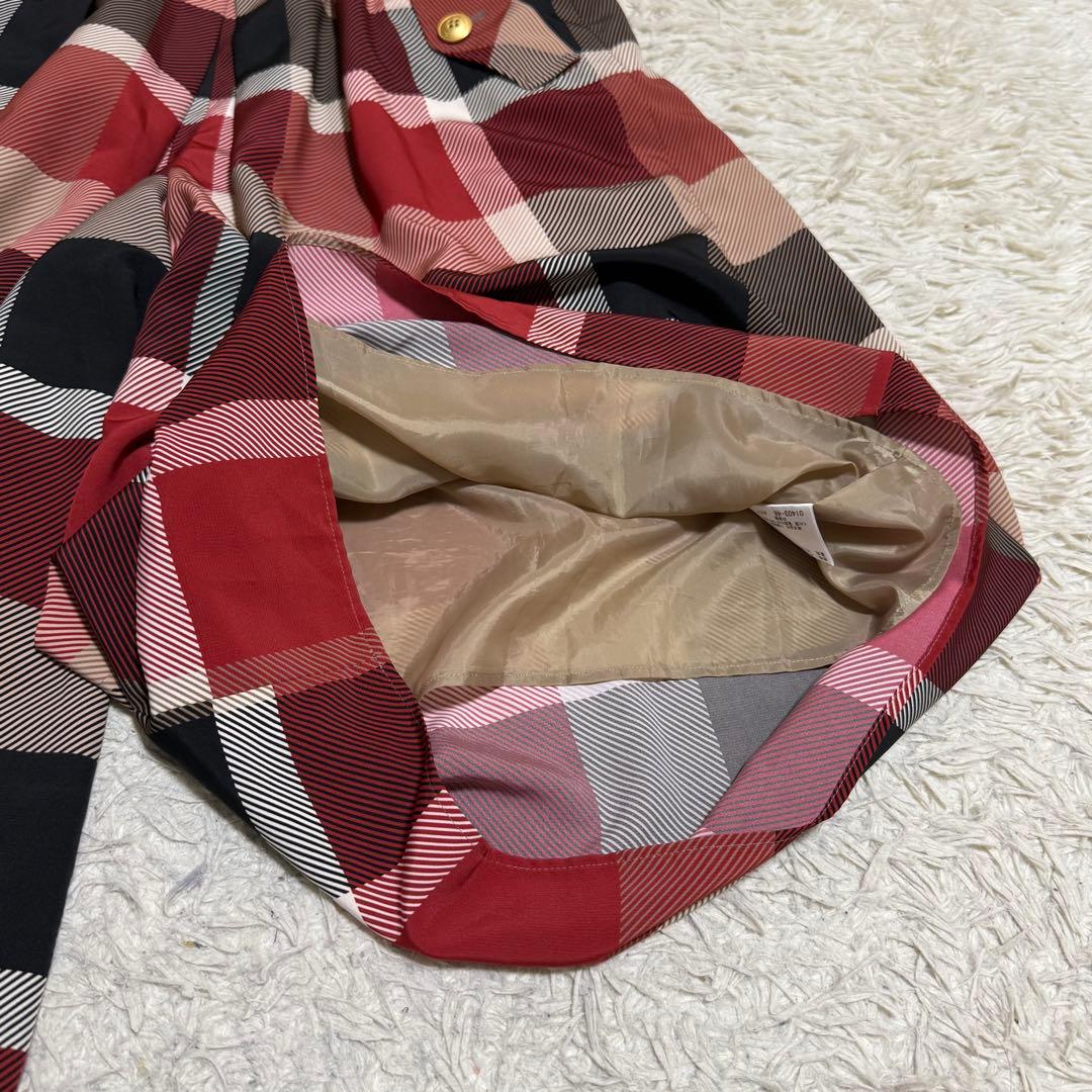 美品✨ブルーレーベル クレストブリッジ チェック柄 オールインワン レッド 38