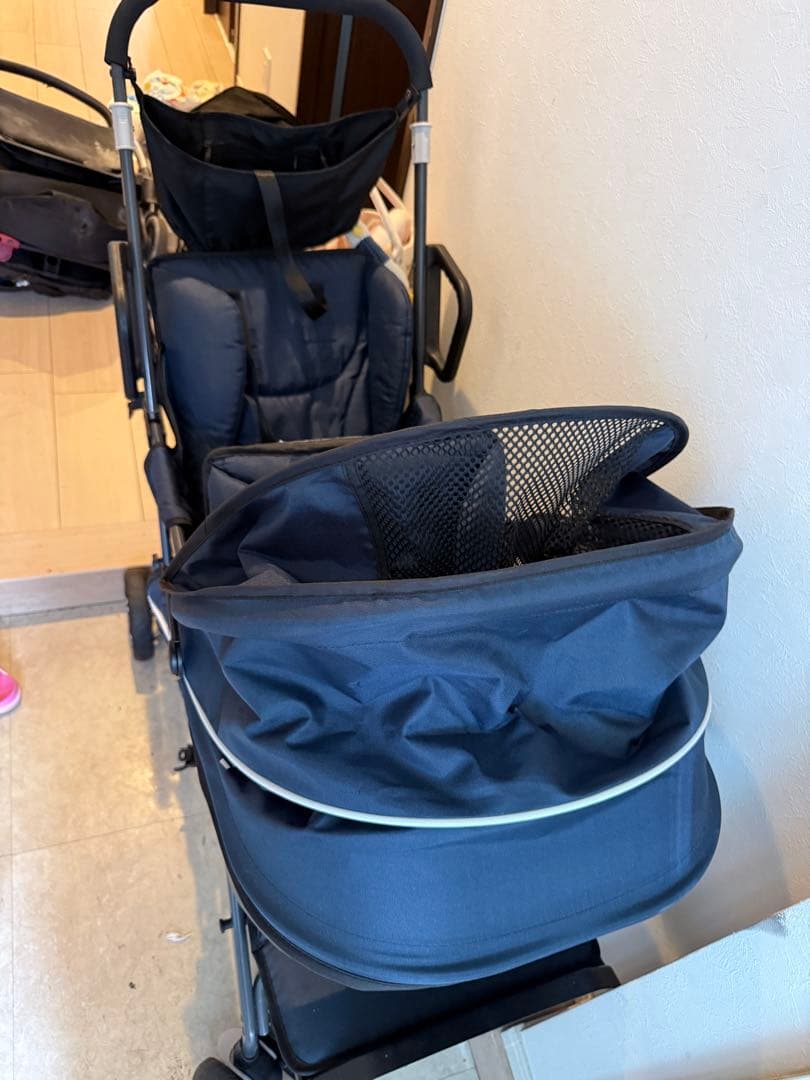 KATAI ネイビー ベビーカー メッシュ窓付き