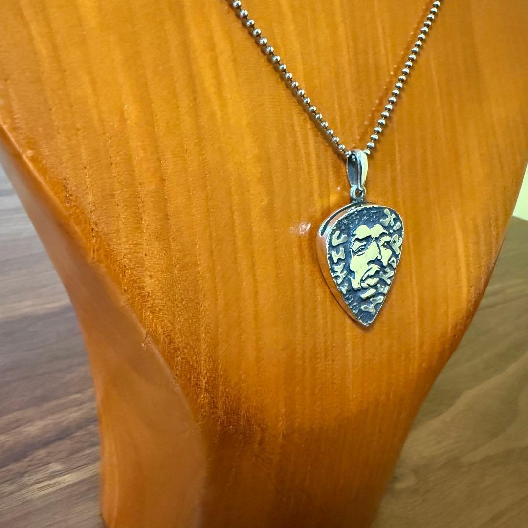 シルバー925無垢【新品】Jimi Hendrix ピックホルダーペンダント本物