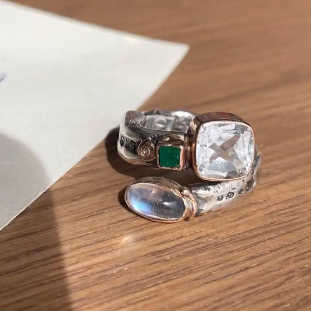 天然石　指輪　リング　イタリア製　1点物