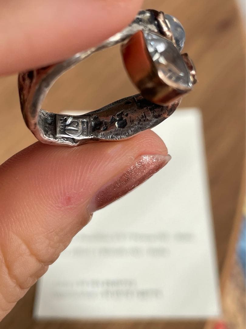 天然石　指輪　リング　イタリア製　1点物