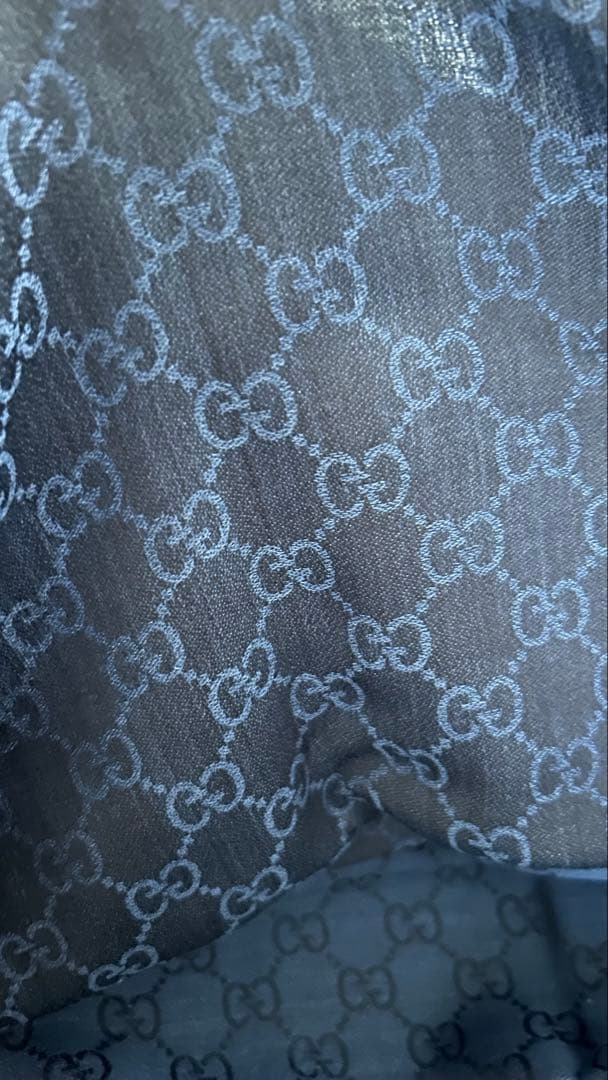 GUCCIダークブルー GG ウールショール