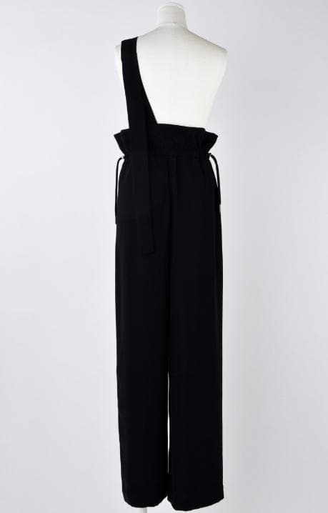 ENFOLD 黒 ONE-SHOULDER SARROUEL TROUSERS