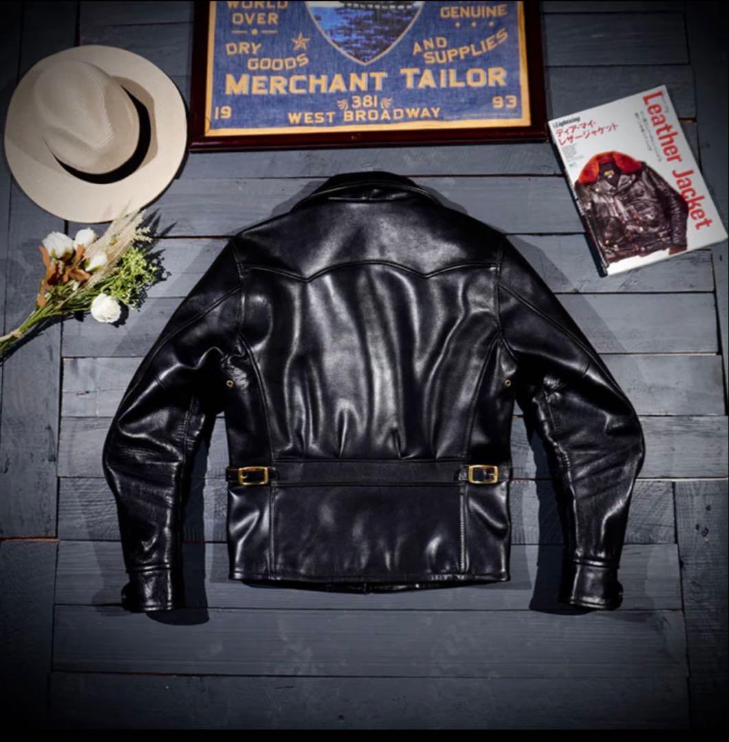 ホースハイドレザー シングルライダースジャケット