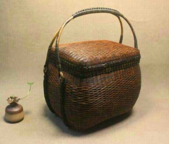 {竹編みバッグ 茶道具収納 収納ケース古風 職人手作り0