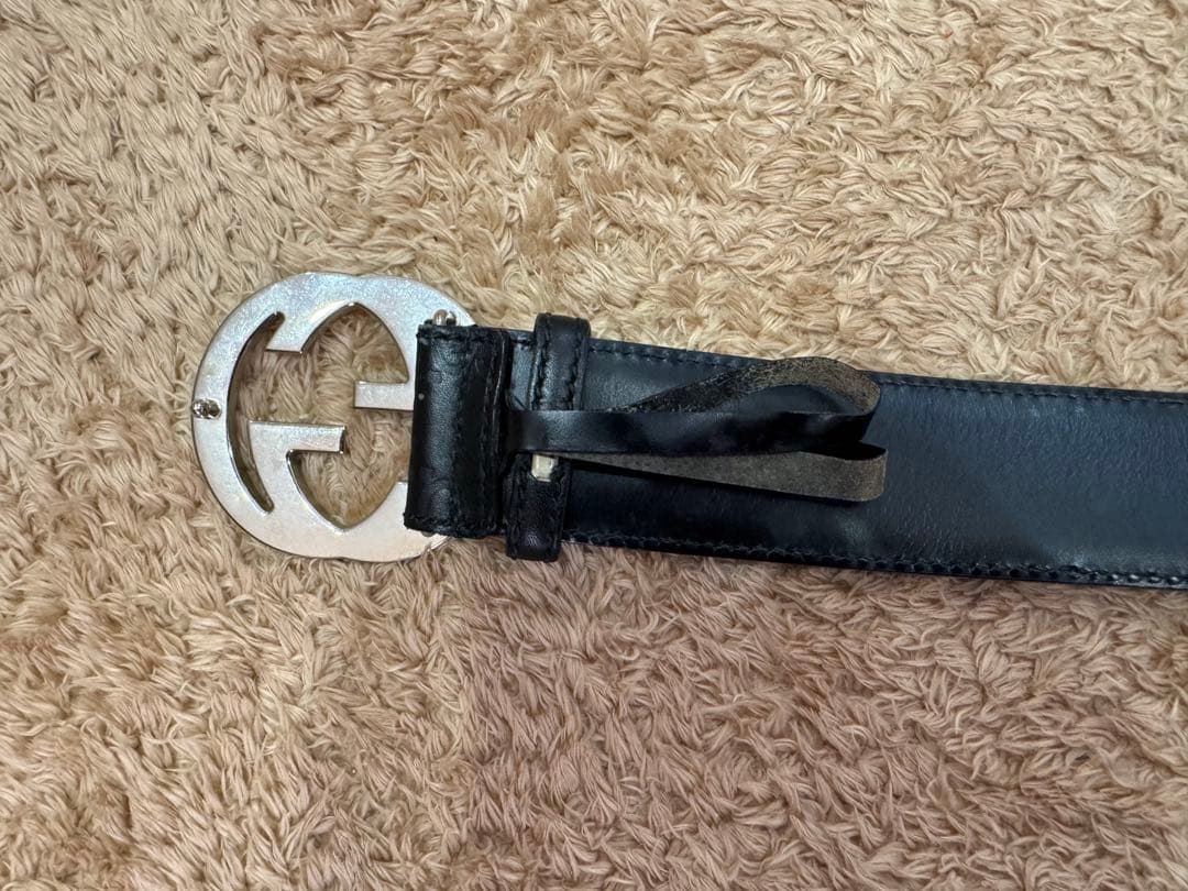 GUCCI ブラックベルト　ダブルG