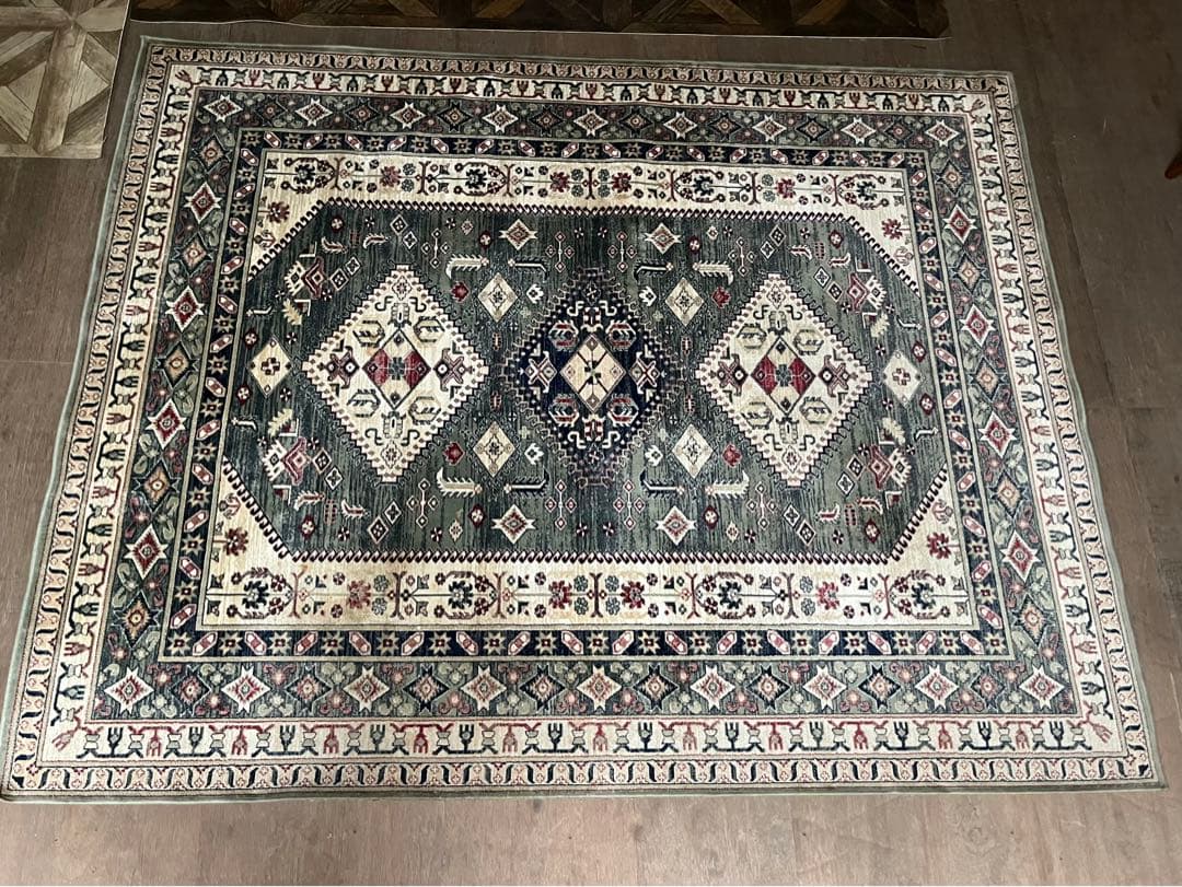 未使用 ペルシャ風 ラグ 絨毯 カーペット  レーヨン