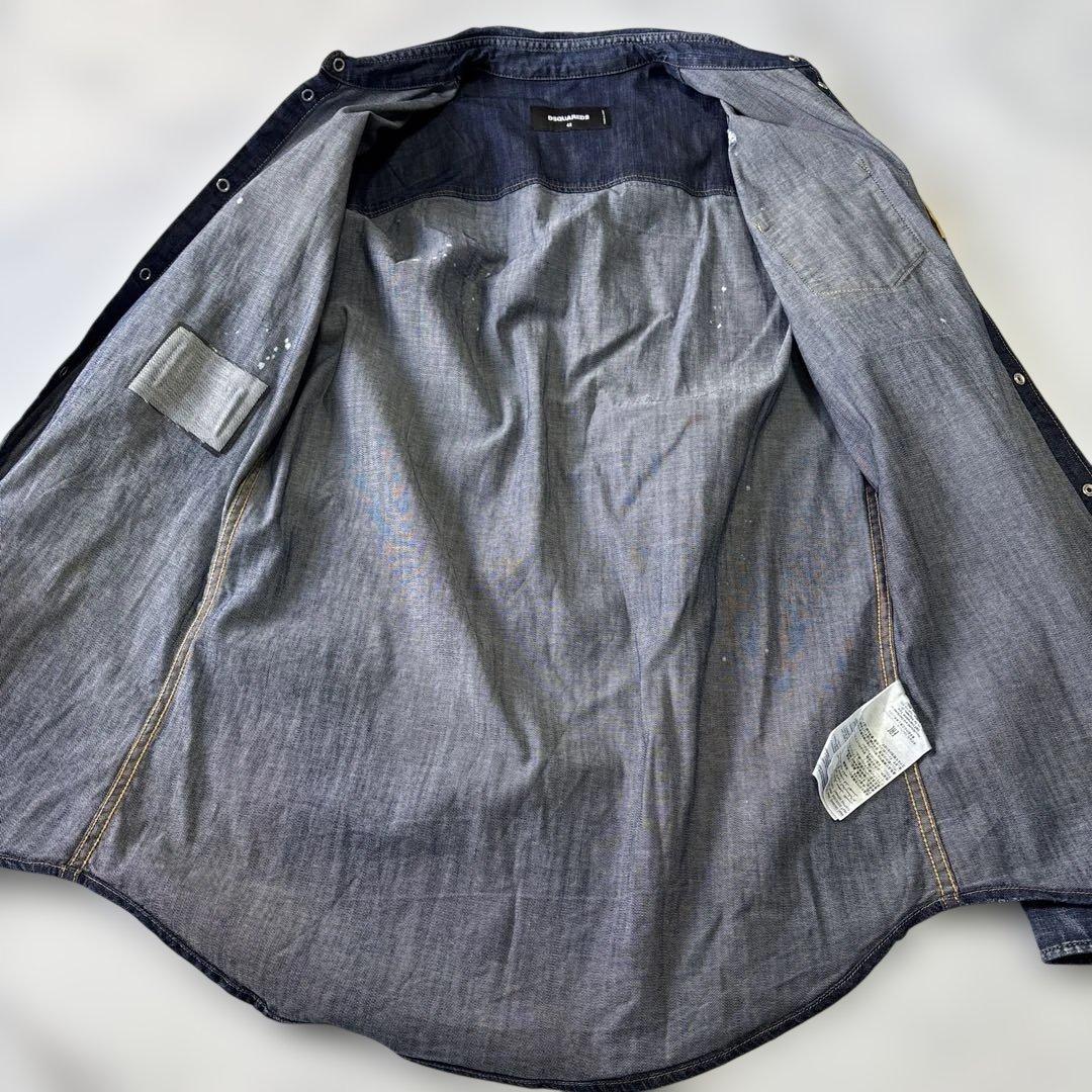 ✨美品✨現行DSQUARED2 ディースクエアード ダメージ加工 デニムシャツ