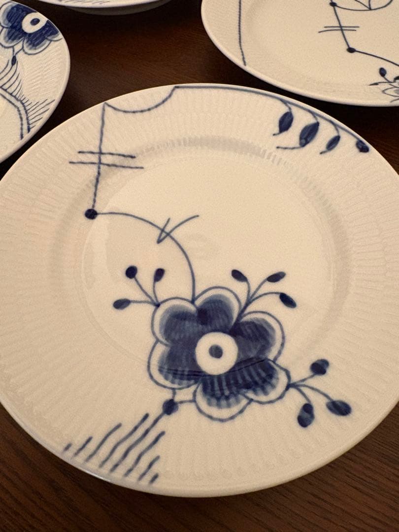 【美品】ロイヤルコペンハーゲン ブルーフルーテッドメガ17cm 柄違い6枚セット