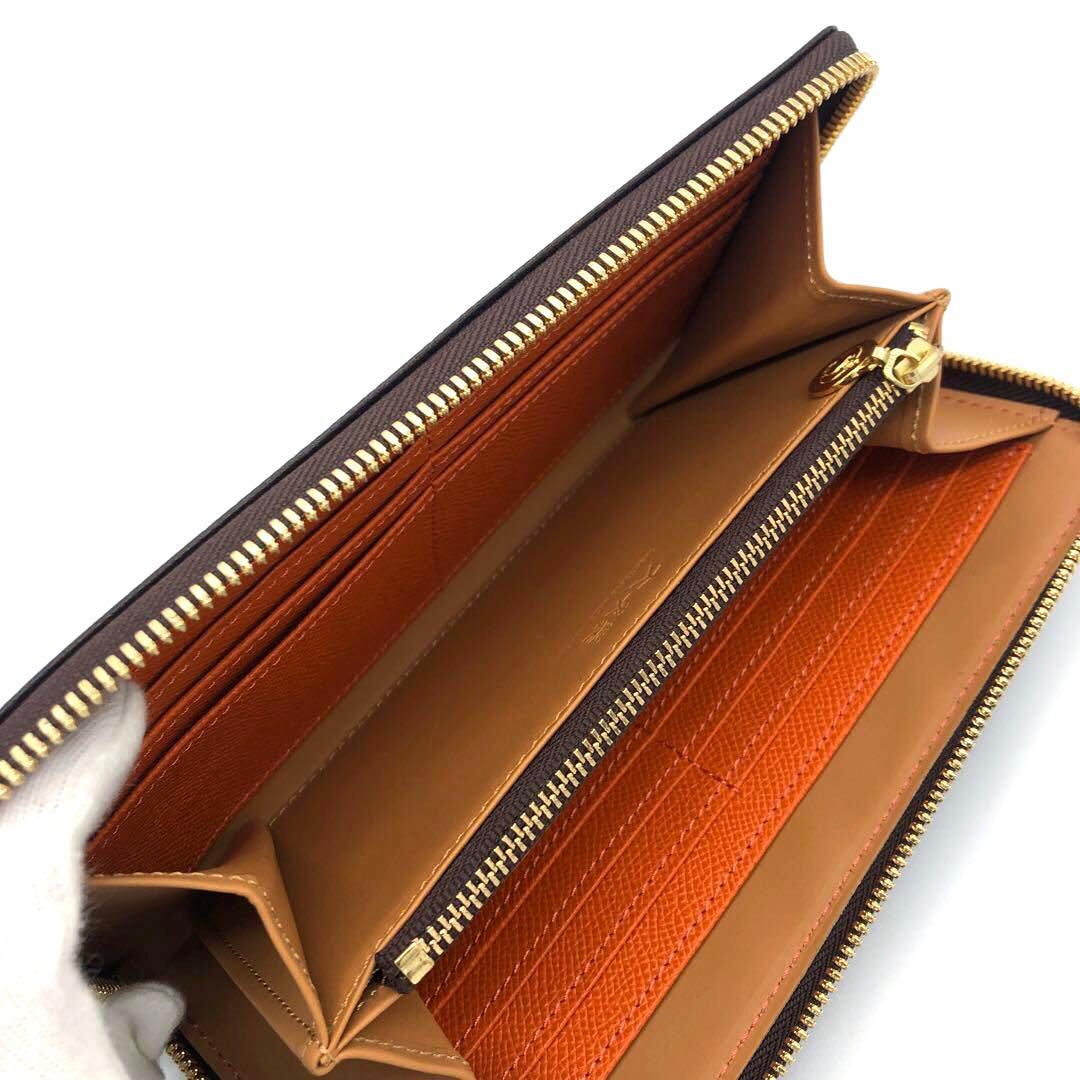 未使用✨長財布　ラウンドファスナー チョコ　オレンジ