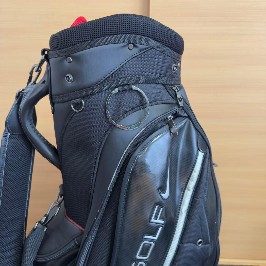 NIKE GOLF キャディバッグ 6分割 ブラック フード付き メンズ向け