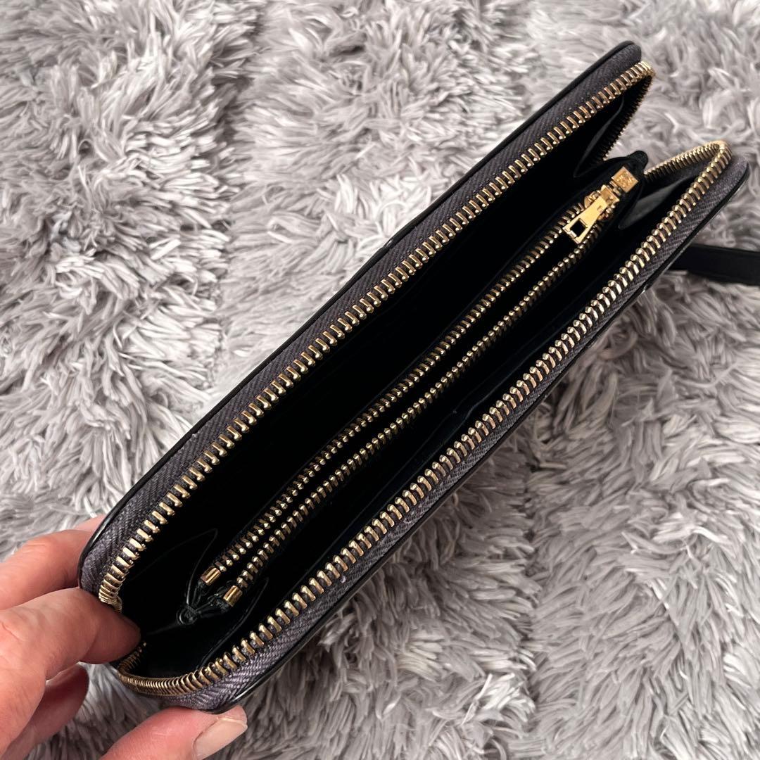 ロエベ　パズル　長財布　ラウンドファスナー　レザー　ブラック　メンズ