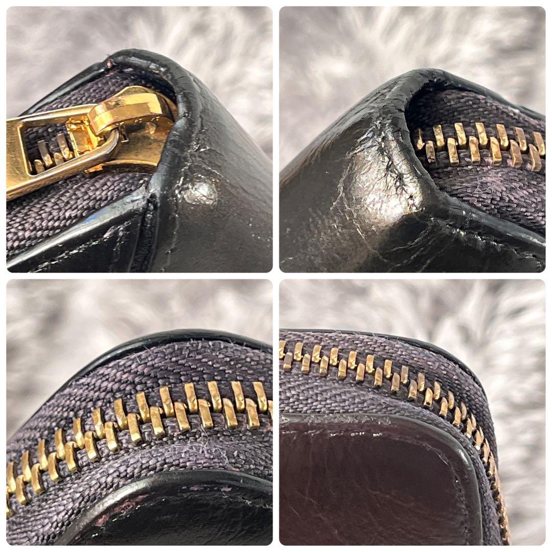 ロエベ　パズル　長財布　ラウンドファスナー　レザー　ブラック　メンズ