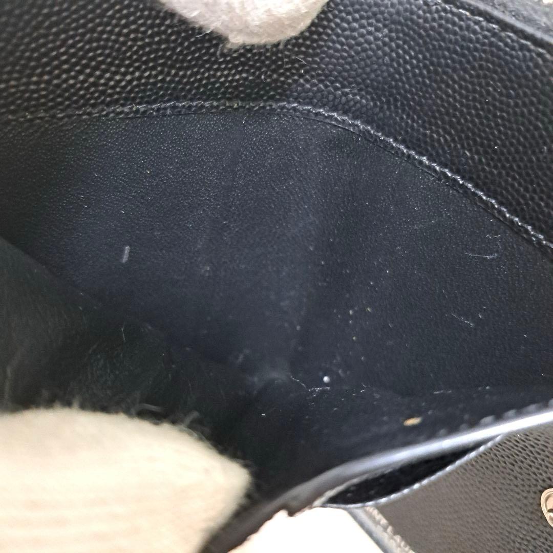 ✨極美品✨サンローラン　二つ折り　キャビアスキン　カサンドラ　ブラック　レザー