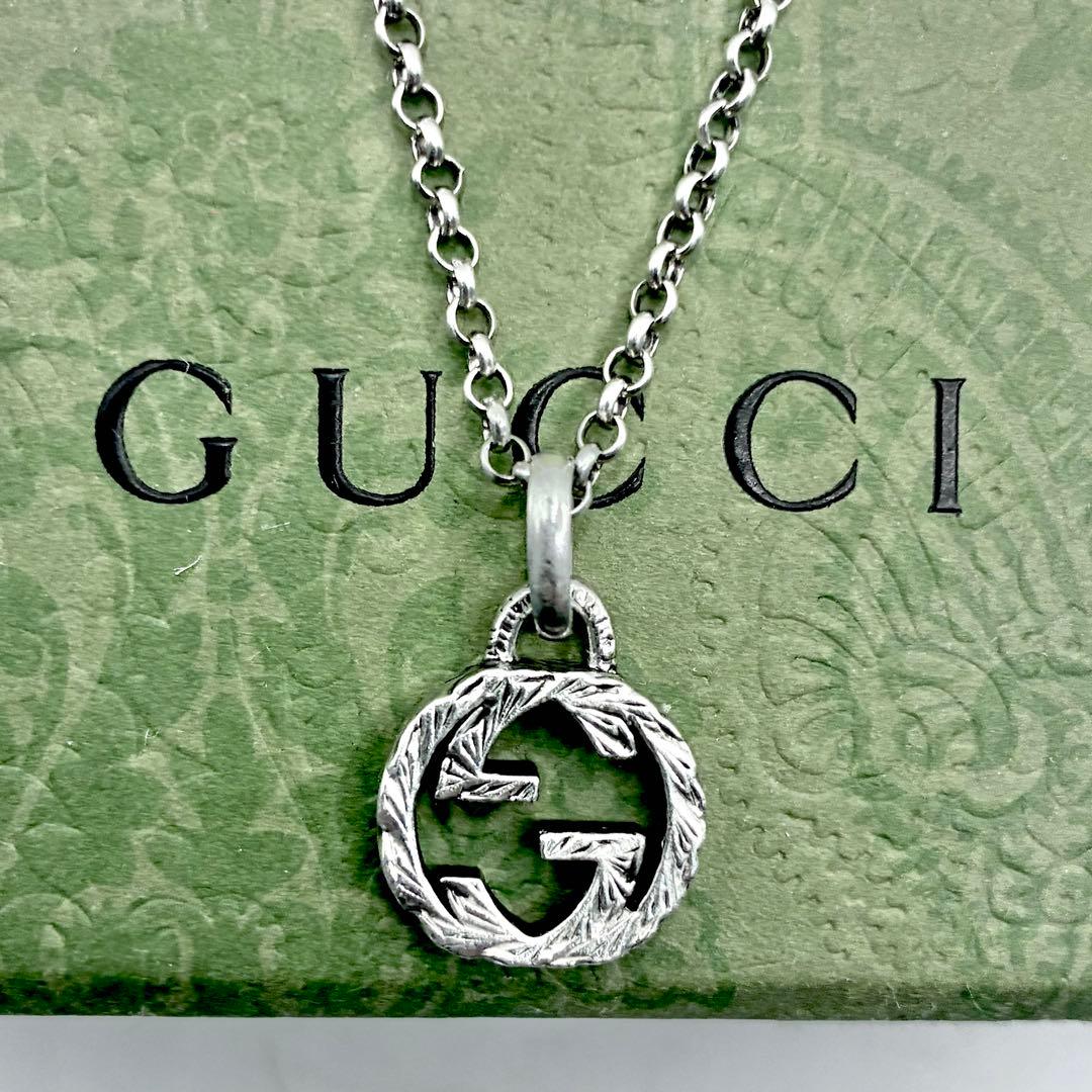GUCCI　グッチ　インターロッキングG　アラベスク　ネックレス
