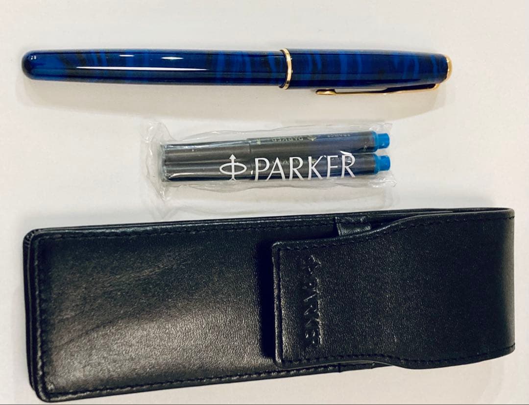 【フランス製】パーカー高級万年筆 ソネット ブルーマーブル PARKER