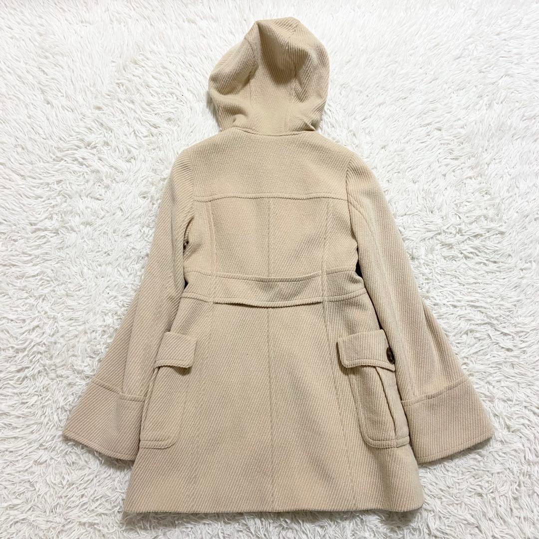 バーバリーブルーレーベル　ダッフルコート　ノバチェック　アンゴラ　アイボリー　M