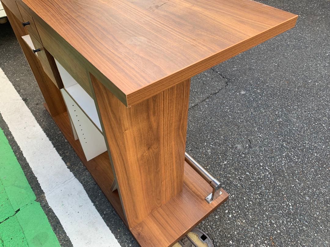 カウンターテーブル　バーカウンター　ハイテーブル　ブラウン