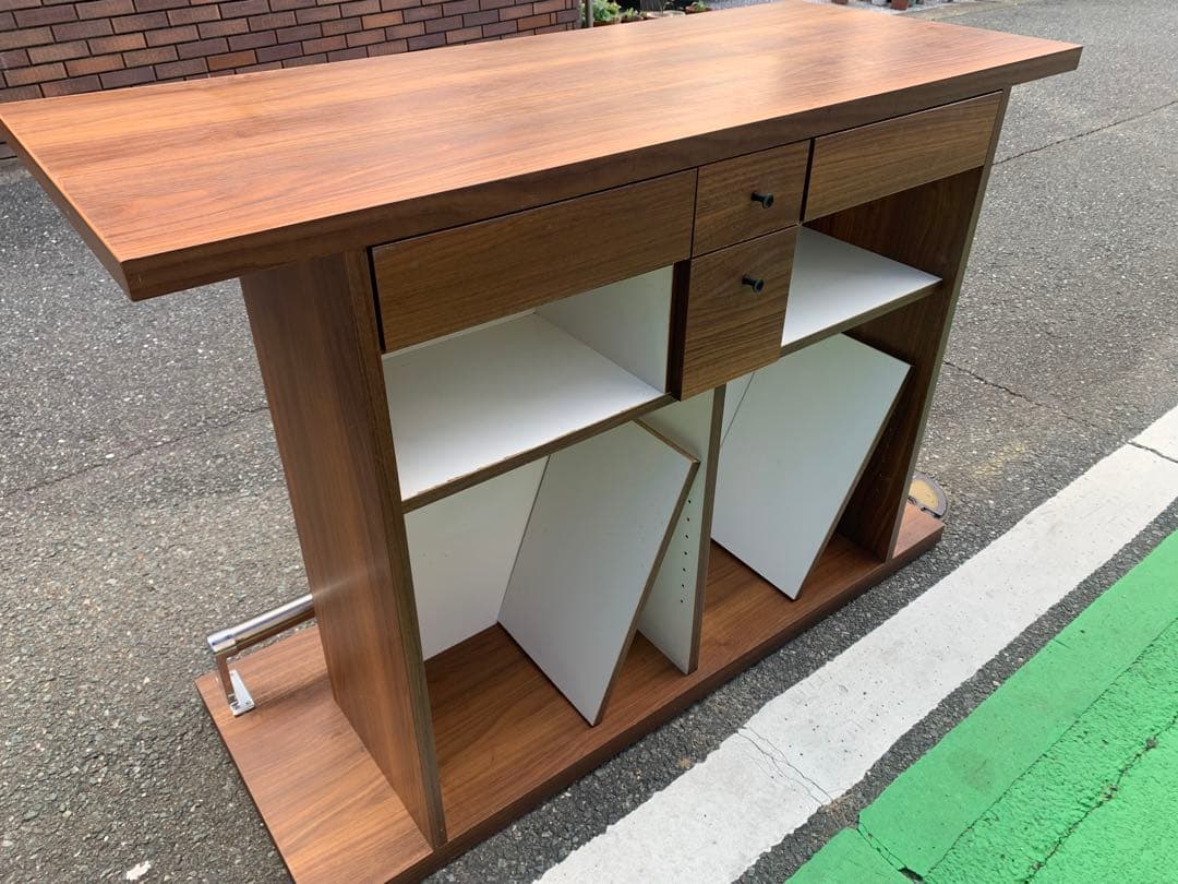 カウンターテーブル　バーカウンター　ハイテーブル　ブラウン
