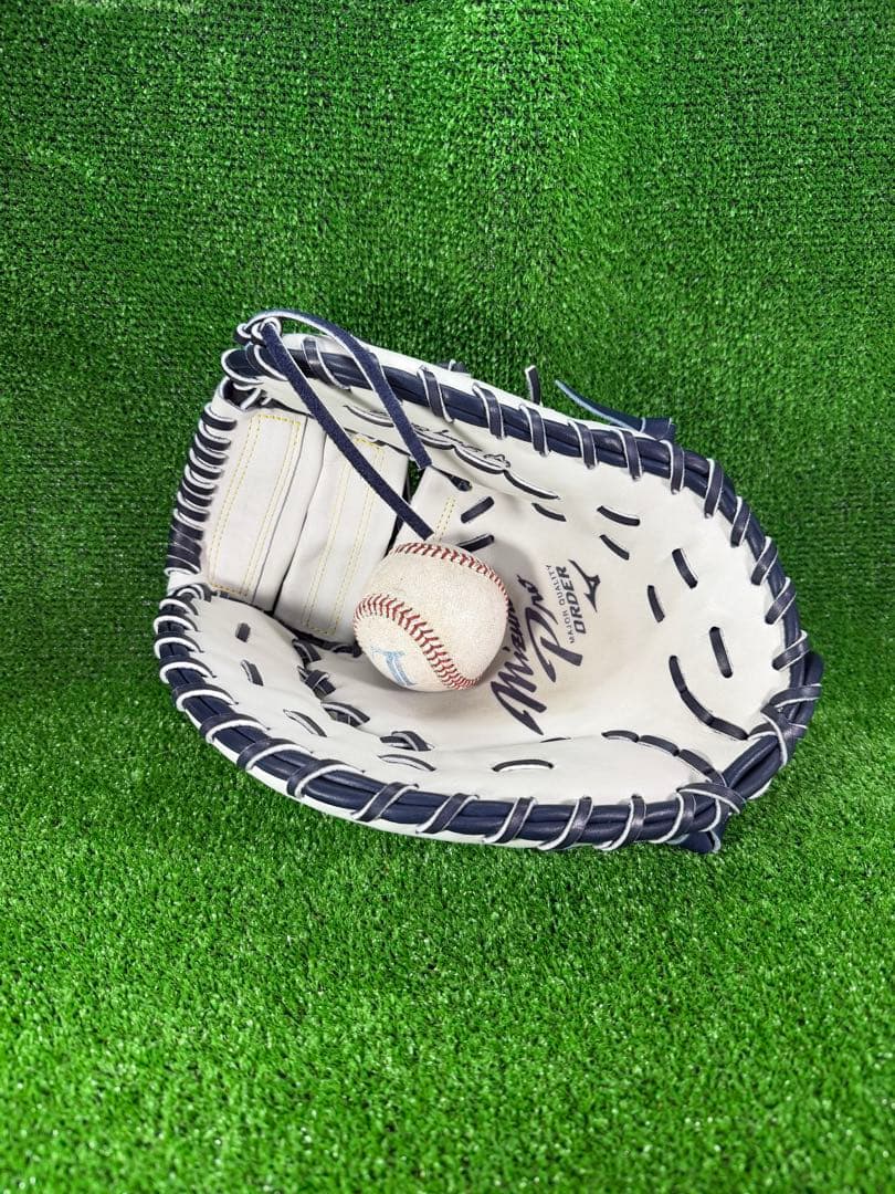ミズノプロ　軟式オーダー　ファーストミット　ダイバーシティブルー　左投げ