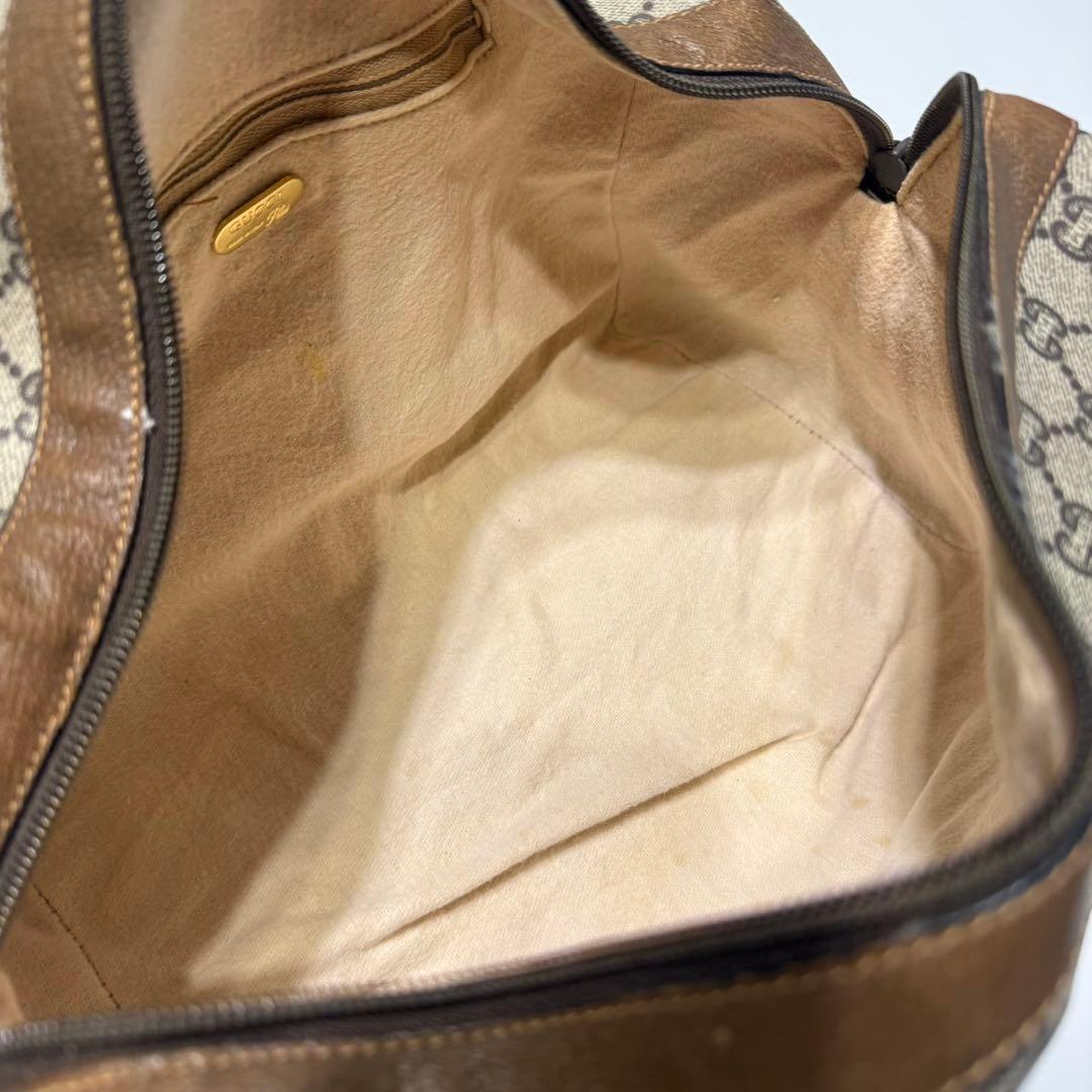 美品 オールドグッチ グッチプラス GGスプリーム ロゴ金具 ボストンバッグ