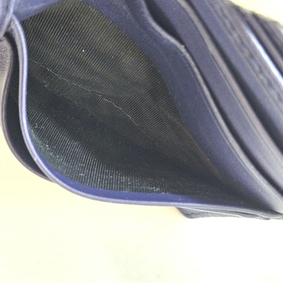 ボッテガヴェネタ 二つ折り 折財布 イントレチャート レザー ネイビー