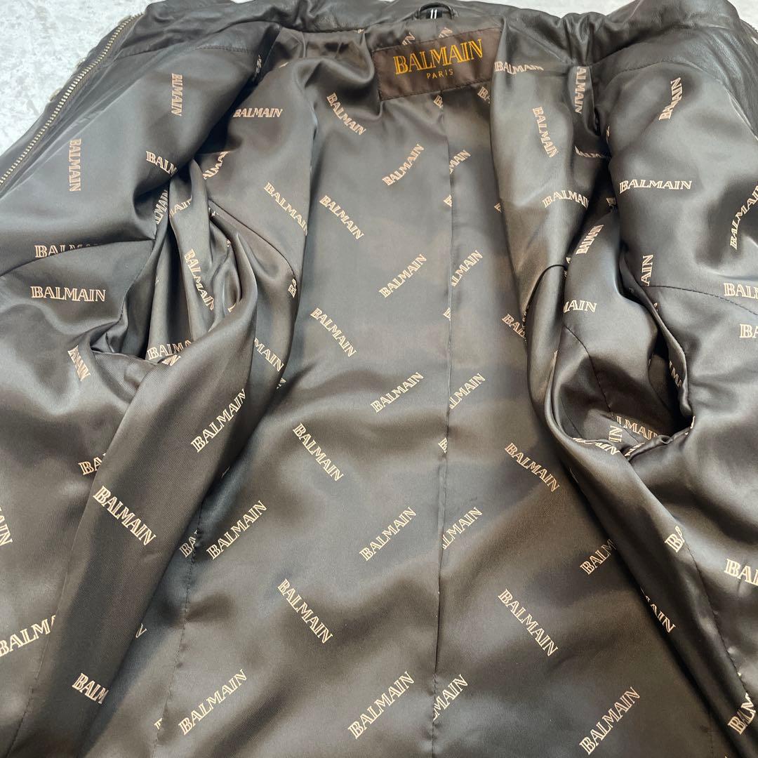 相談中ラムレザースタンドカラーロングコート Lサイズ ブラウン