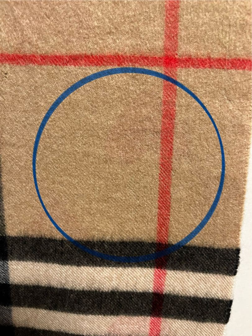 BURBERRY バーバリー マフラー カシミア100％　ハートレッド　傷有