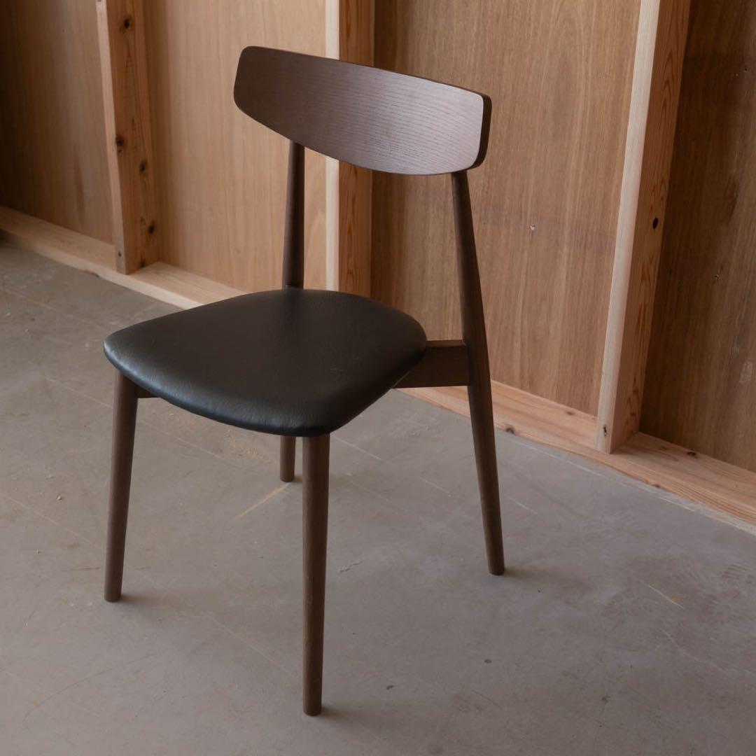 あおうみ　ブラウン木製ダイニングチェア　アッシュ材