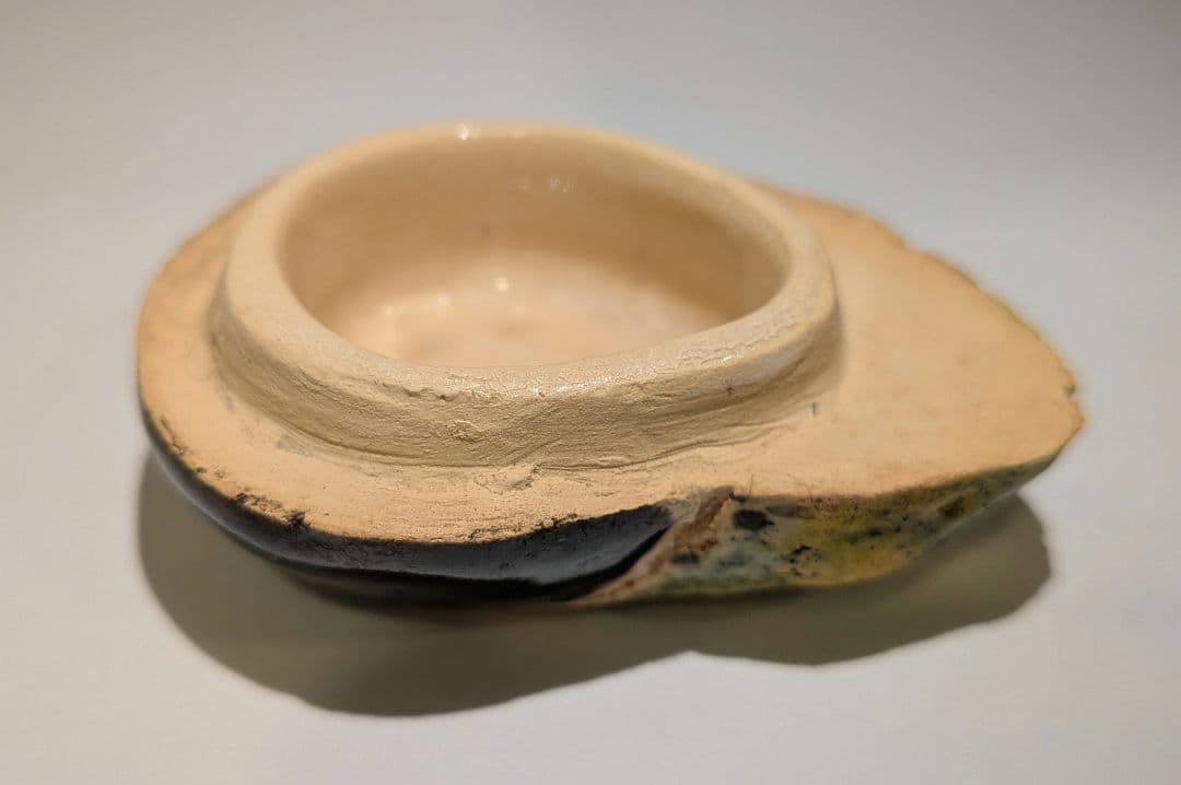 『佐々木二六』三代松柏庵　茄子割　香合　愛媛　二六焼　茶道具　共箱