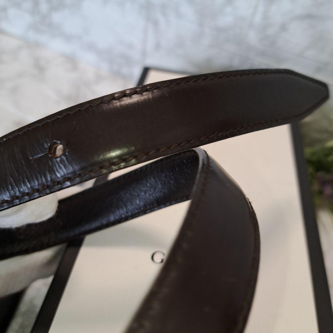 ✨️美品✨️GUCCI グッチ ベルトインターロッキング  シルバー金具ブラウン