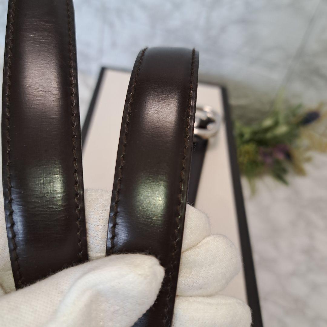 ✨️美品✨️GUCCI グッチ ベルトインターロッキング  シルバー金具ブラウン
