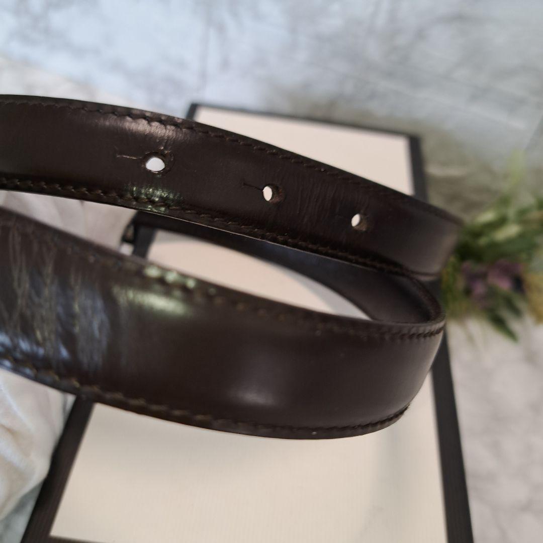 ✨️美品✨️GUCCI グッチ ベルトインターロッキング  シルバー金具ブラウン