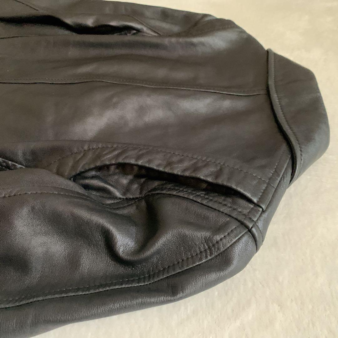 DKNY ダナキャラン　レザーライダースジャケット　 M ブラック　羊革