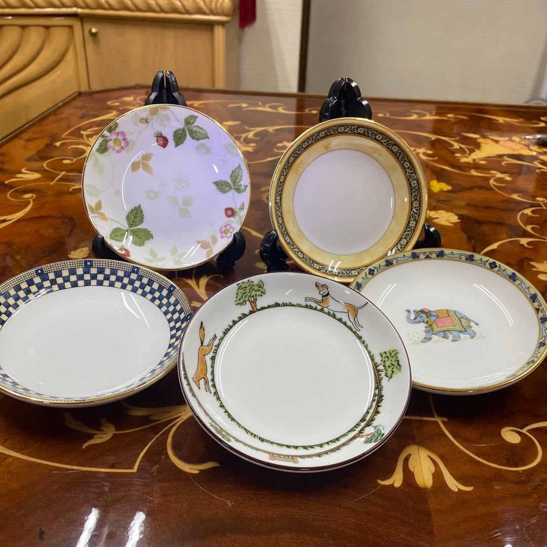 ウェッジウッド　ソーサー　豆皿　インディア　ブルーエレファント　ハンティング