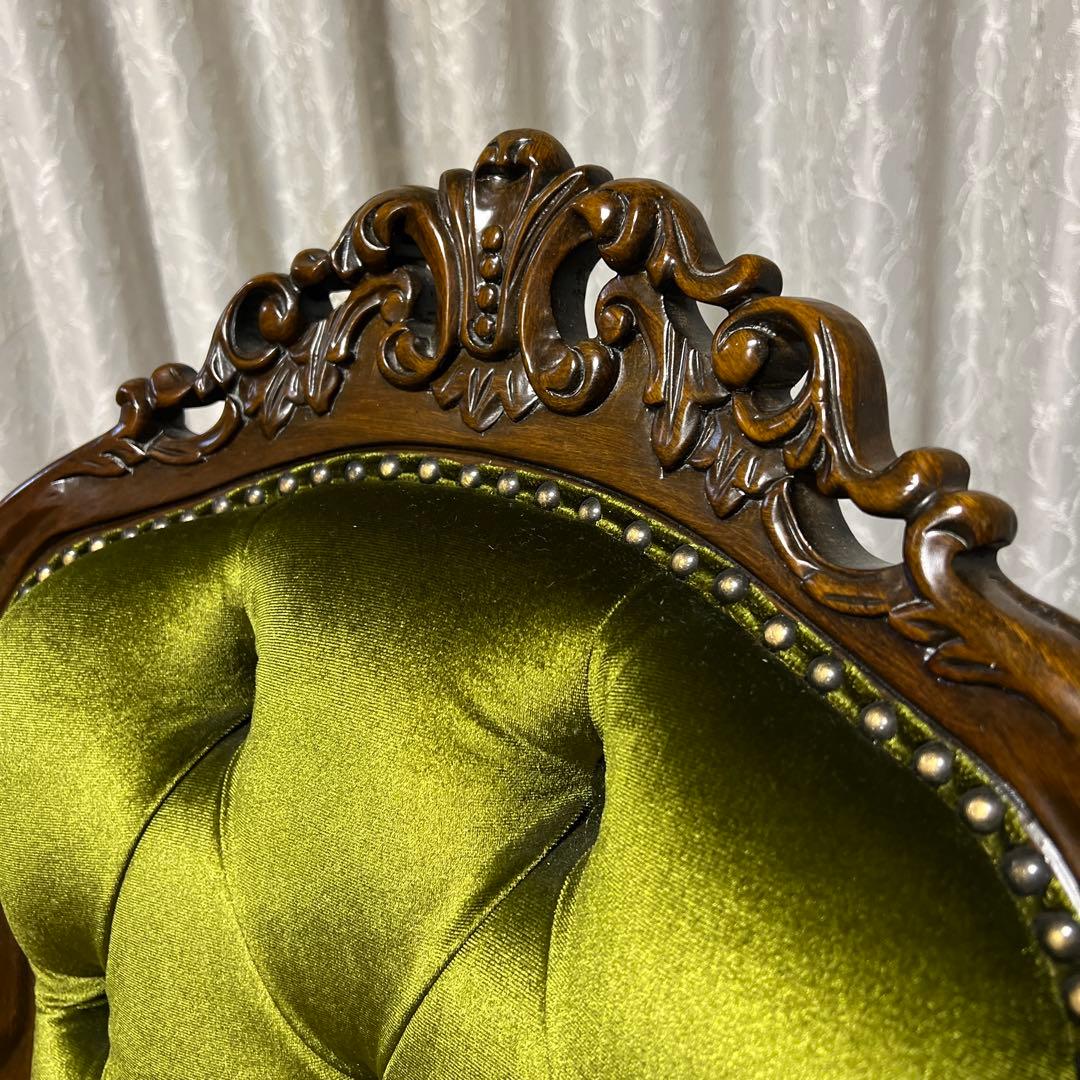 グリーンベルベットダイニングチェア④