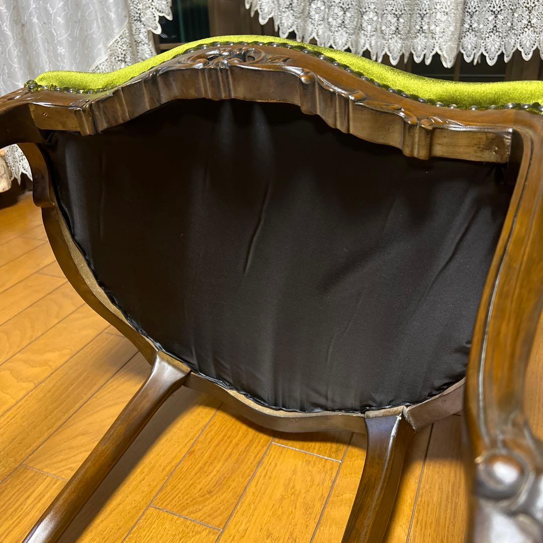 グリーンベルベットダイニングチェア④