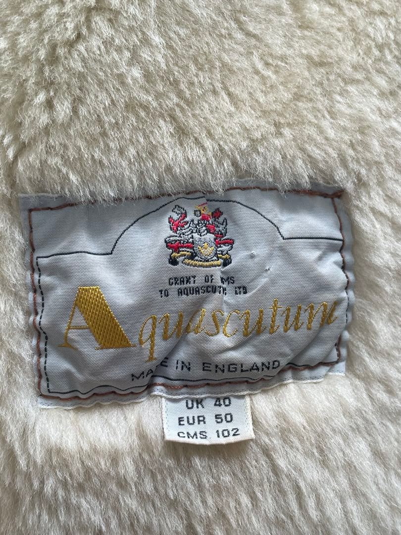 アクアスキュータムAquascutum ムートン コート 羊革 ラムレザー 茶