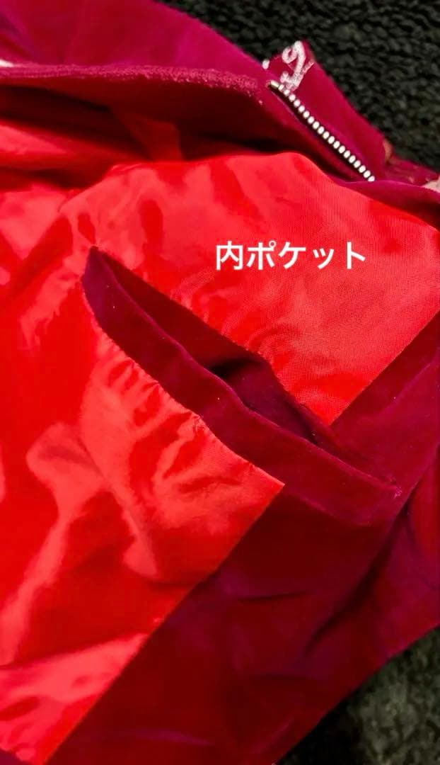 ベルベット スカジャン赤　ドラゴン刺繍