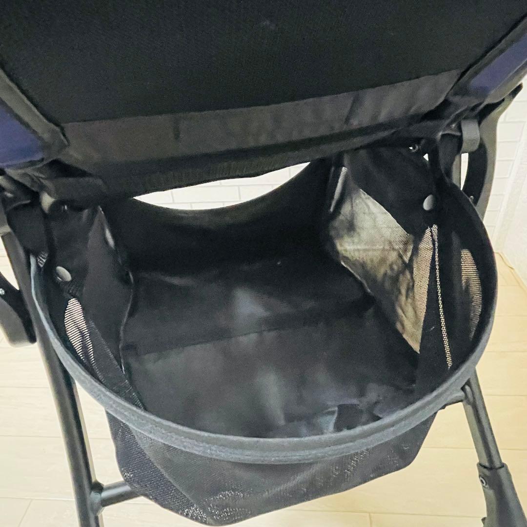 【美品】Aprica ベビーカー クルリー ネイビー レザーハンドル