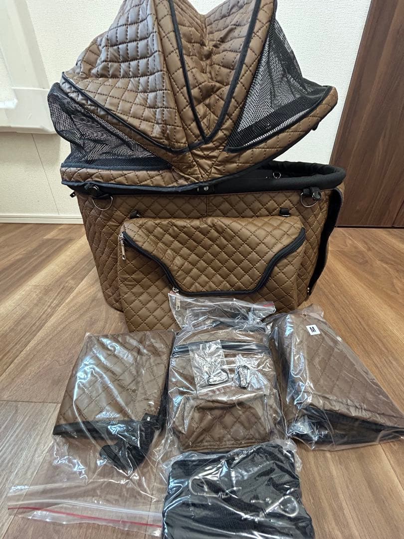 天使のカートブラウンキルト　バッグ　Mサイズ