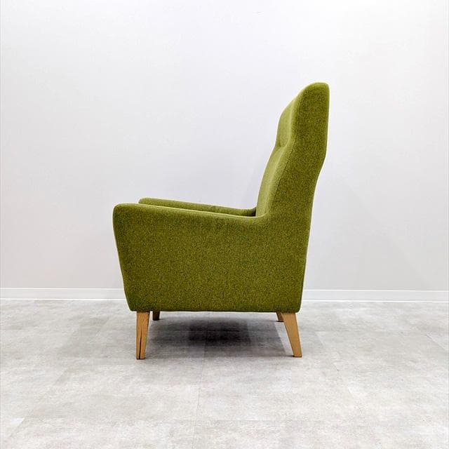 フランフラン廃番ライトグリーンハイバックソファ1シーター